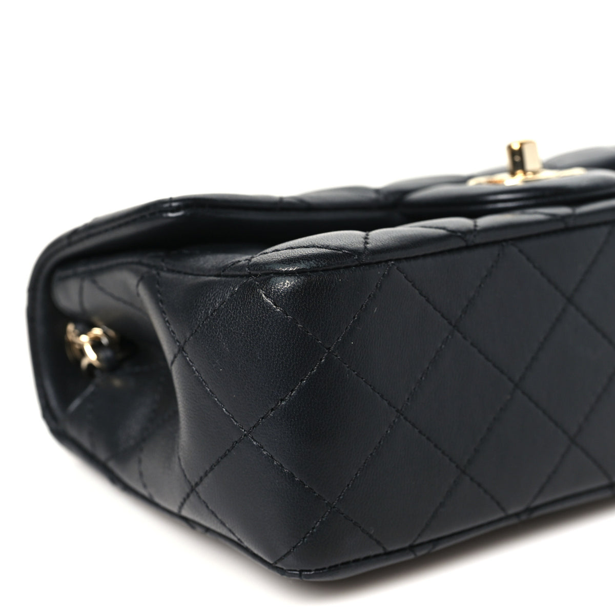 Chanel Lambskin Quilted Enamel Mini Rectangular Pearl Crush Flap Black 9 of 11