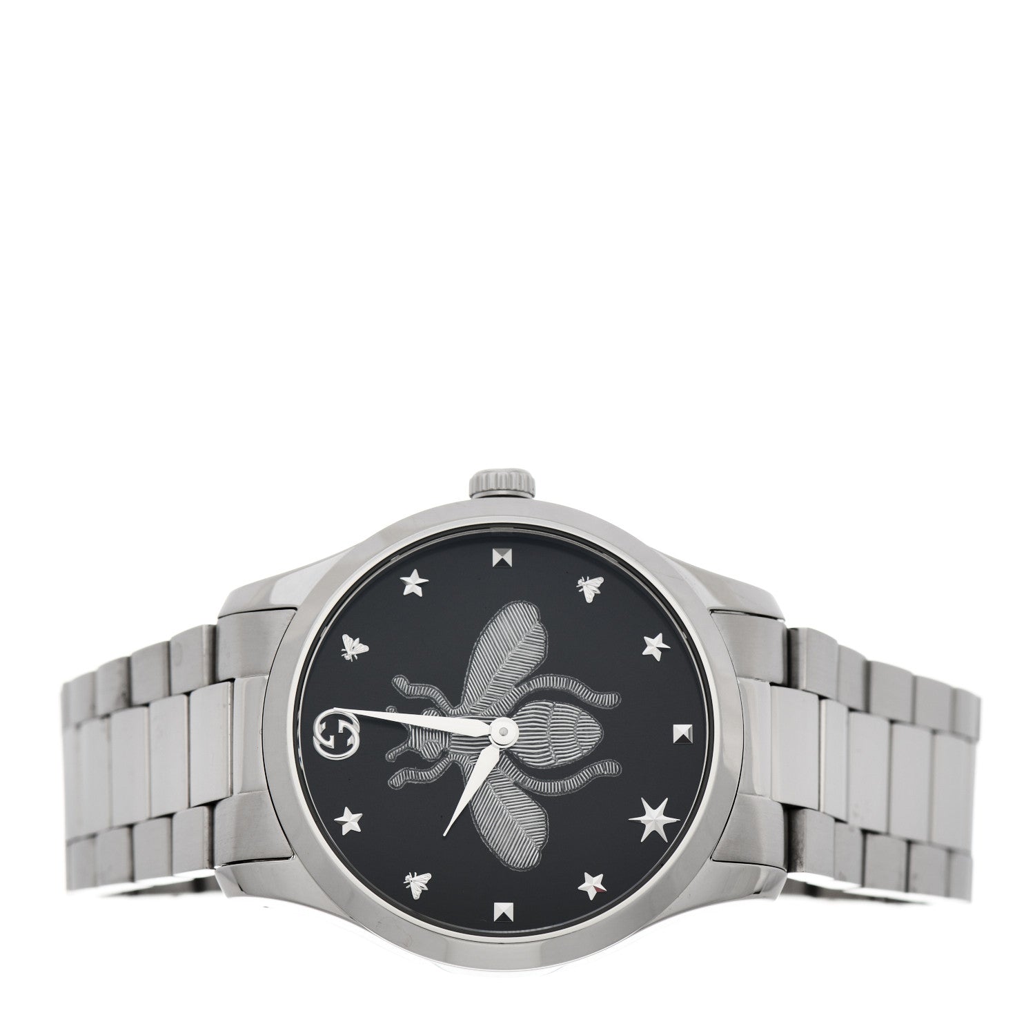 Gucci Stainless Steel 38mm G-Timeless Bee Quartz Watch Black 2 of 4
