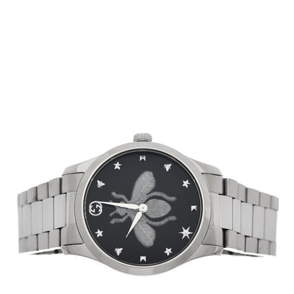Gucci Stainless Steel 38mm G-Timeless Bee Quartz Watch Black 2 of 4