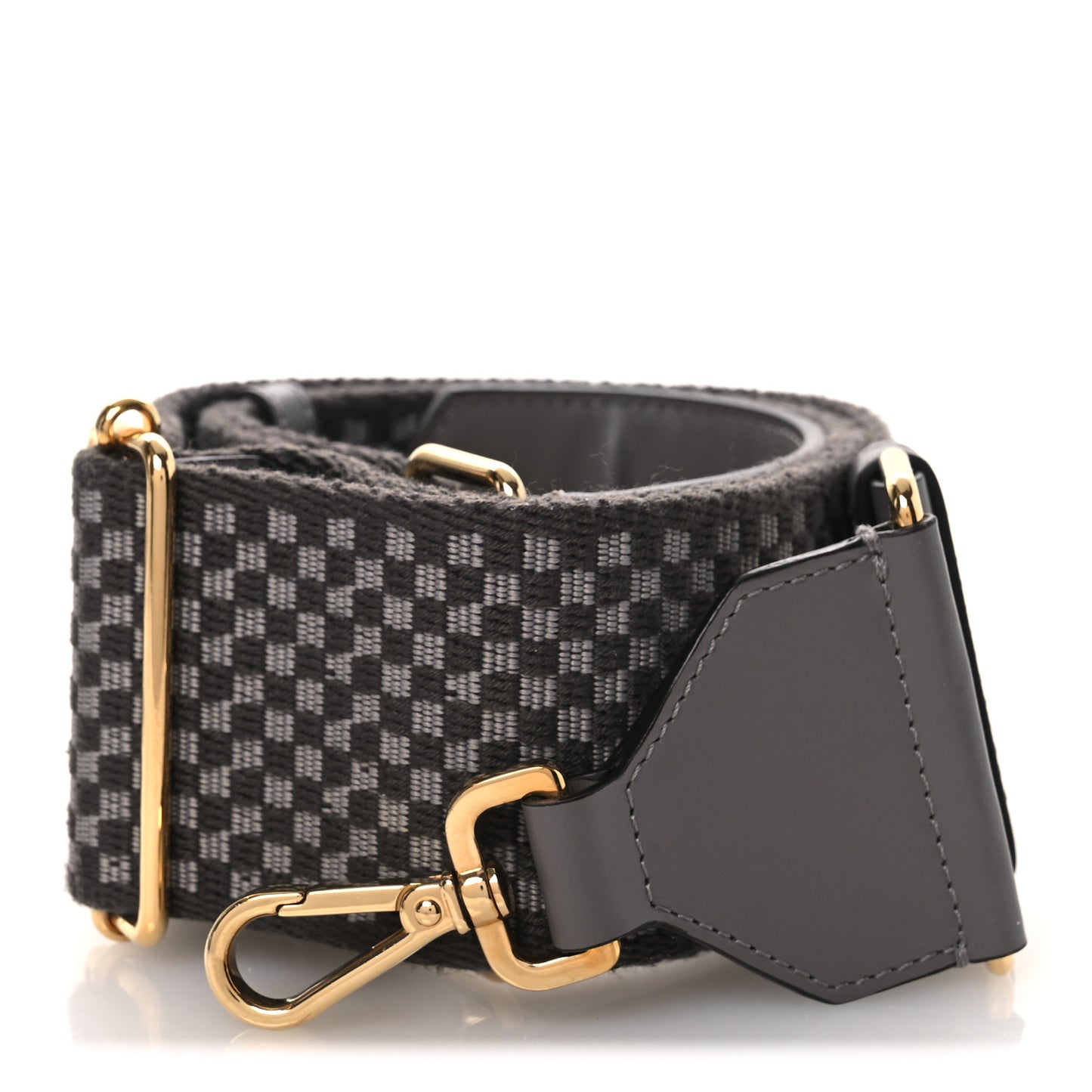 Ribbon Vitello King Logo Embossed Gingham Woven Adjustable Strap You Moon Ghiaia