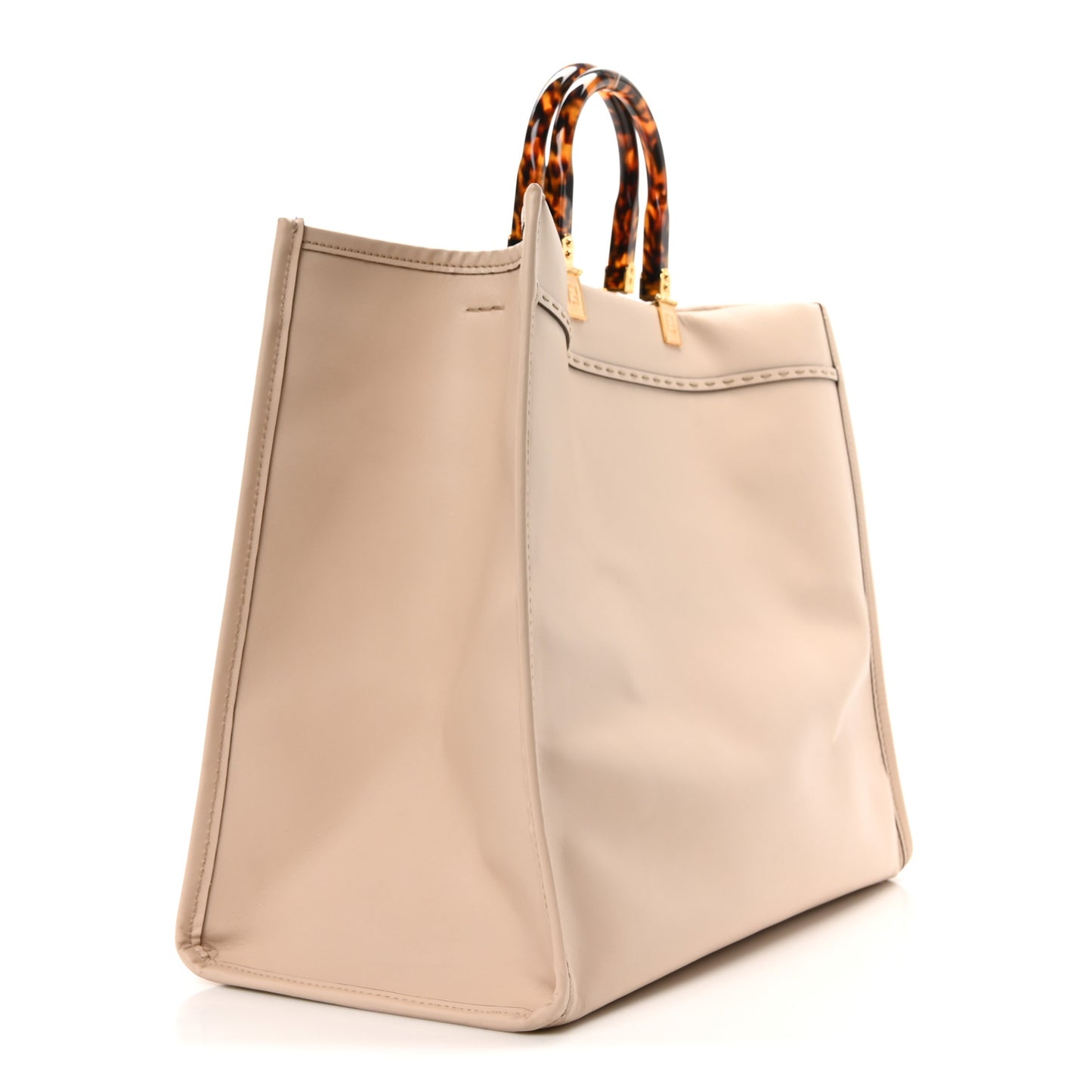 Vitello King Plexiglass Logo Embossed Large Fendi Sunshine Shopper Tote Light Rose
