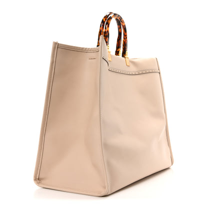 Fendi Vitello King Plexiglass Logo Embossed Large Fendi Sunshine Shopper Tote Light Rose 3 of 9