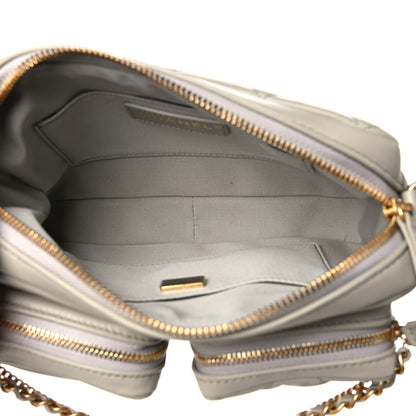 Chanel Calfskin Quilted Small Camera Case Grey 5 of 10