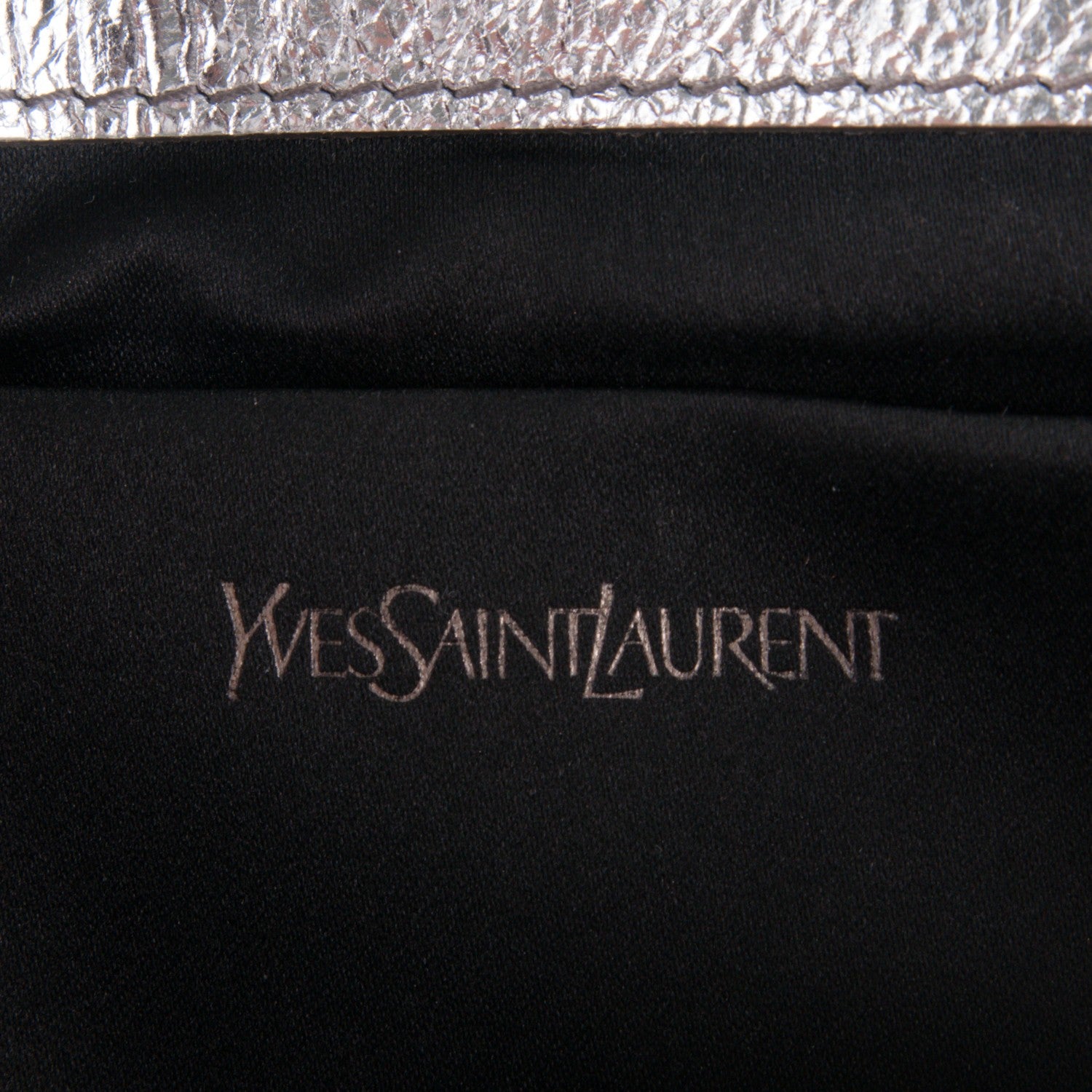 Saint Laurent Metallic Calfskin Monogram Large Belle De Jour Clutch Silver 6 of 7
