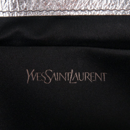 Saint Laurent Metallic Calfskin Monogram Large Belle De Jour Clutch Silver 6 of 7