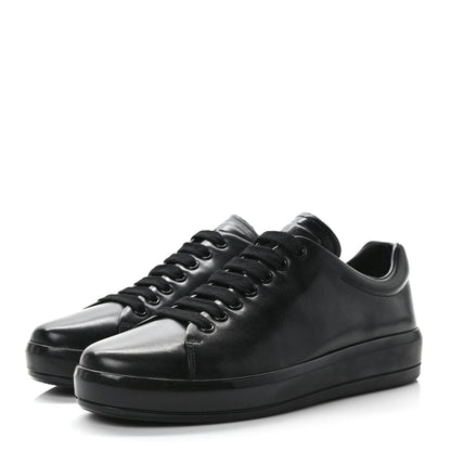 Prada Vitello Soft Low Top Sneakers 39 Black 3 of 6