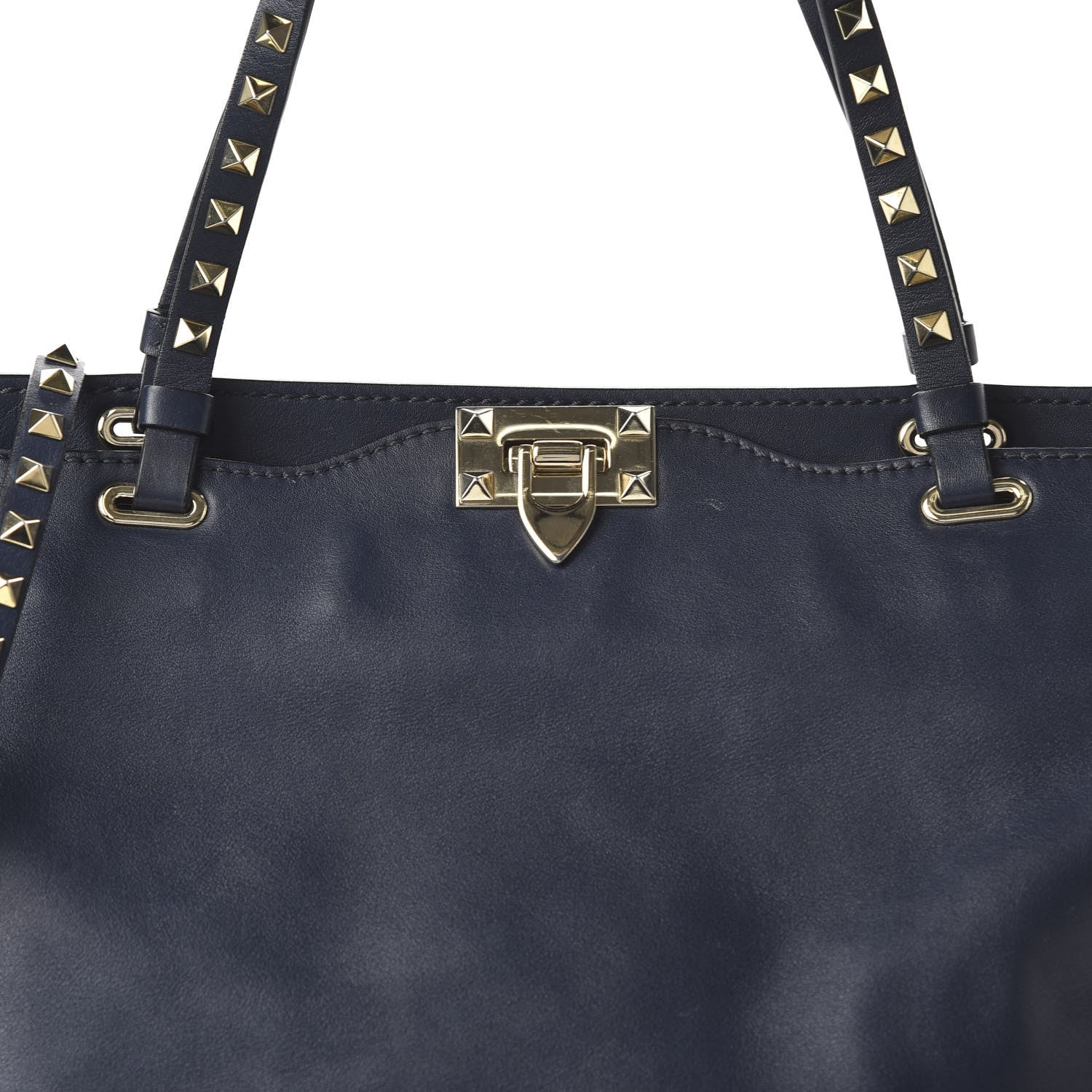 Valentino Garavani Vitello Medium Rockstud Tote Marine 10 of 10