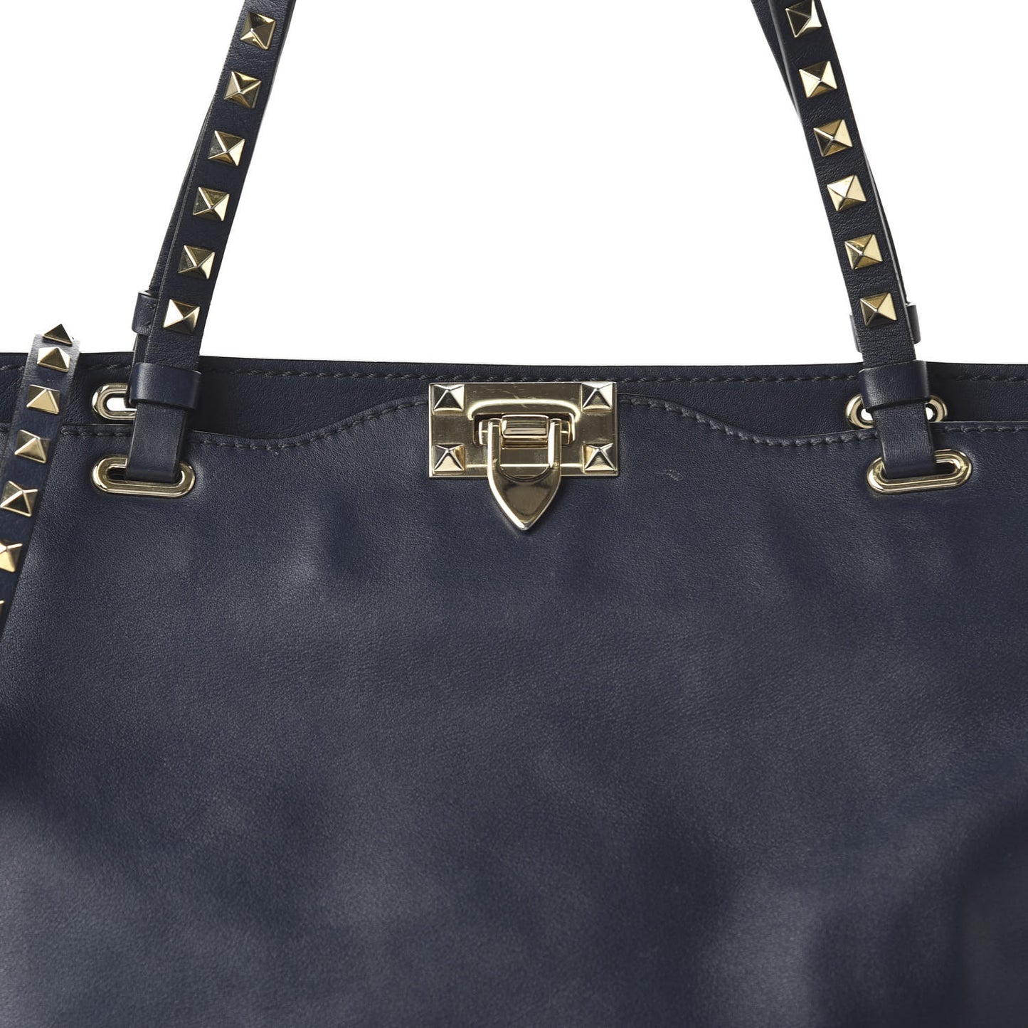 Vitello Medium Rockstud Tote Marine