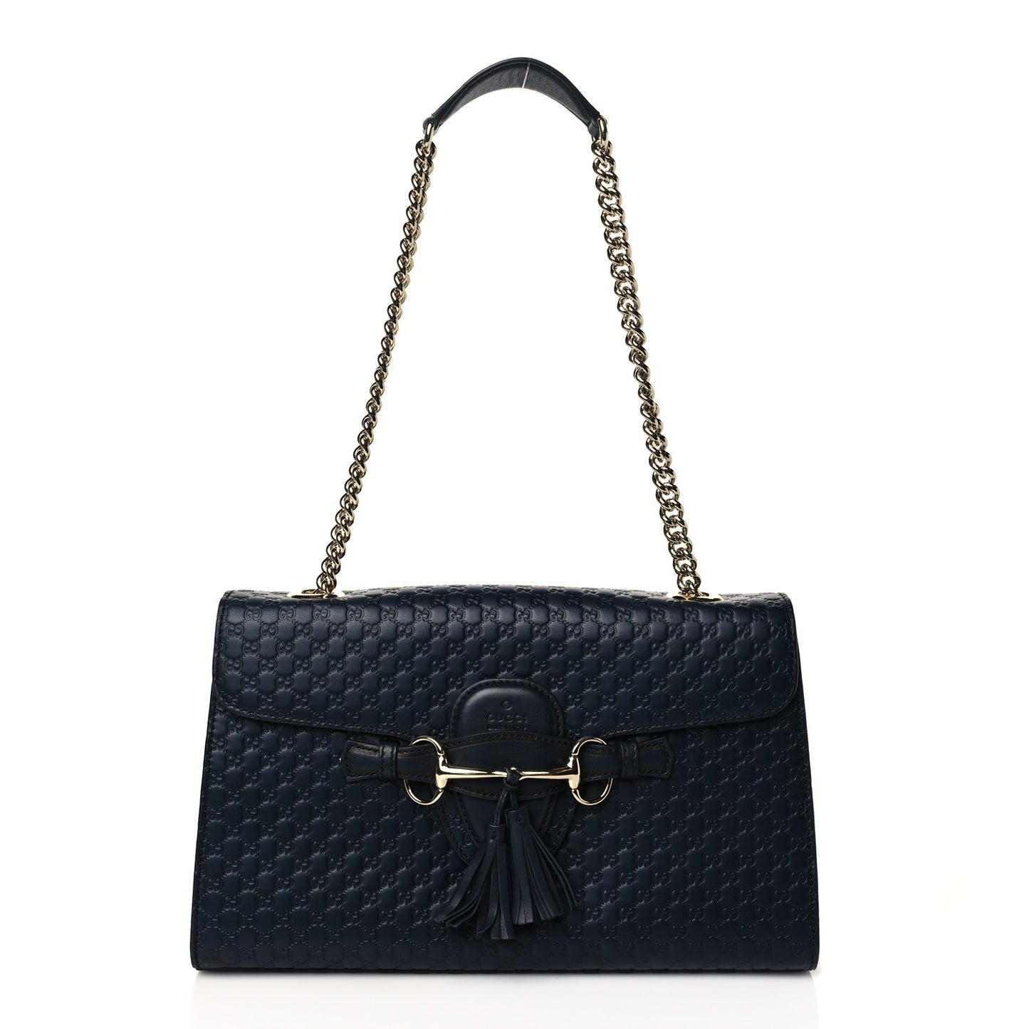 Soft Microguccissima Medium Emily Chain Shoulder Bag Blue