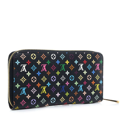 Louis Vuitton Monogram Multicolor Zippy Wallet Black Violet 3 of 8