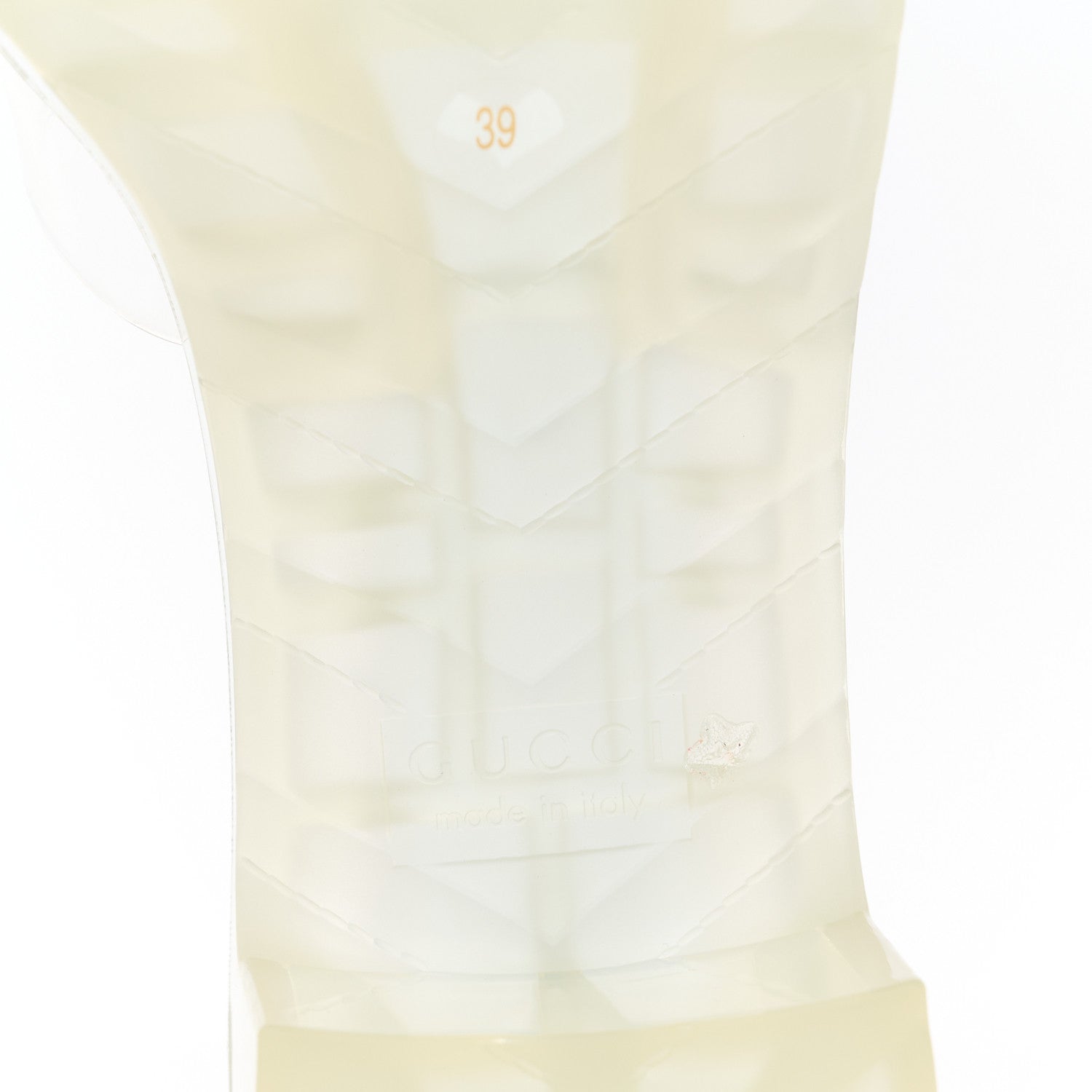 Gucci Rubber Gucci Logo Womens Platform 20/60mm Slide Sandals 39 Transparent 6 of 8