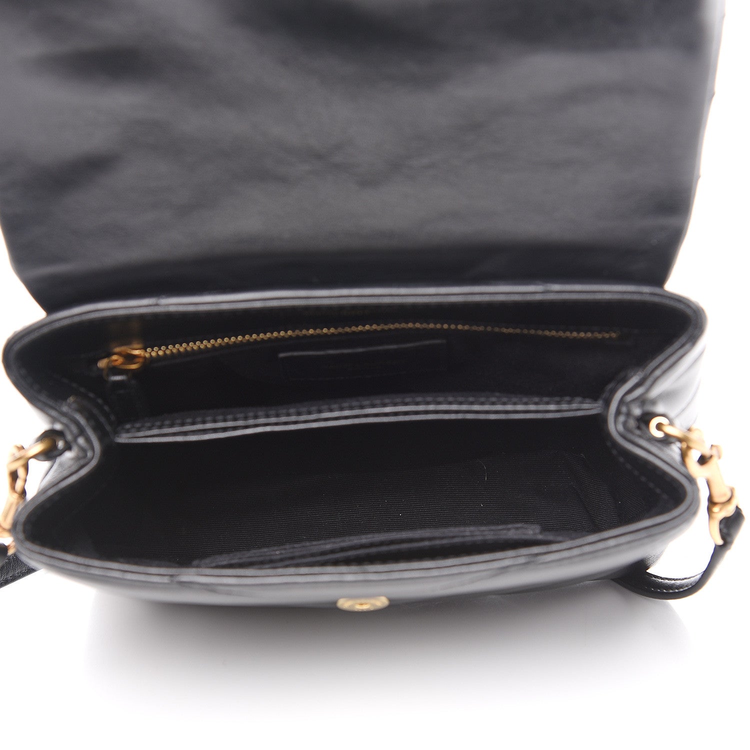 Saint Laurent Calfskin Y Quilted Monogram Toy Loulou Crossbody Bag Black 4 of 9