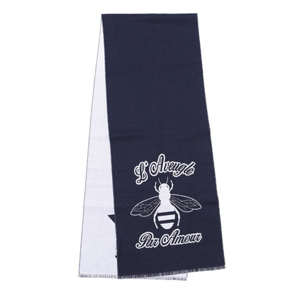 Gucci Wool L'Aveugle Par Amour Scarf Navy White 1 of 3