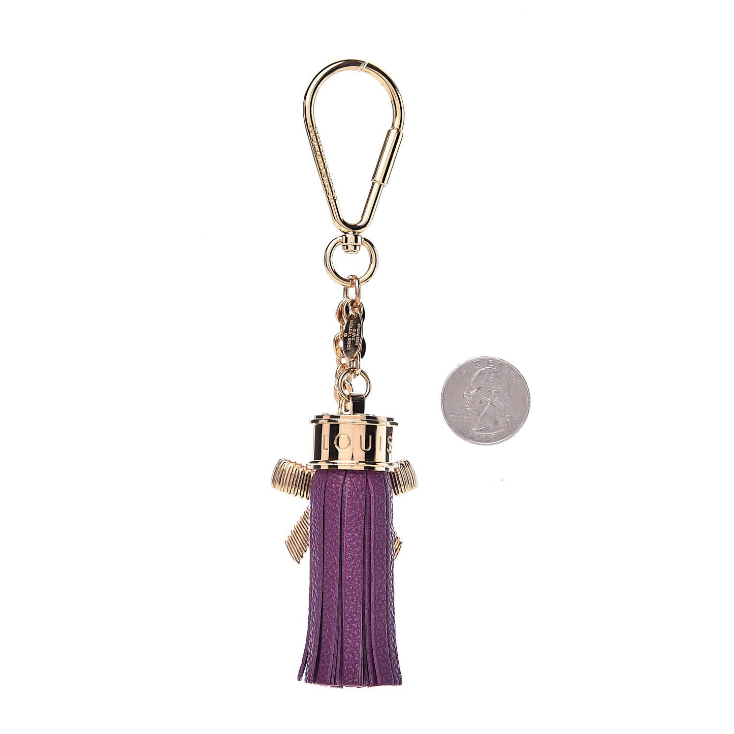 Calfskin Tassel Bow Bag Charm Purple