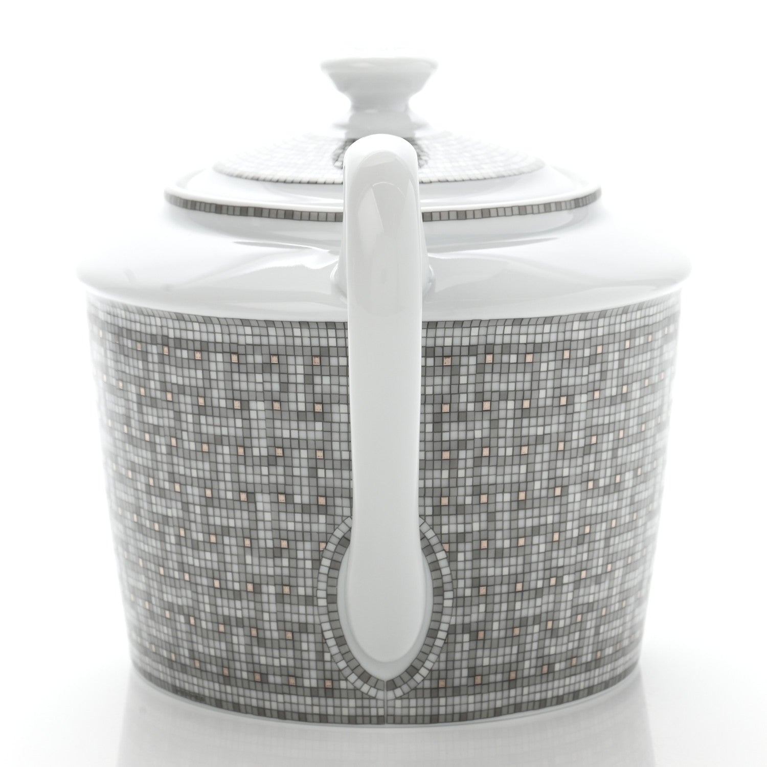 Hermes Porcelain Mosaique Au 24 Platine Coffee/Tea Pot 6 of 9