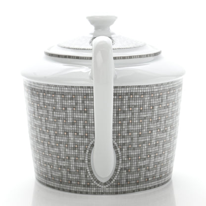Hermes Porcelain Mosaique Au 24 Platine Coffee/Tea Pot 6 of 9
