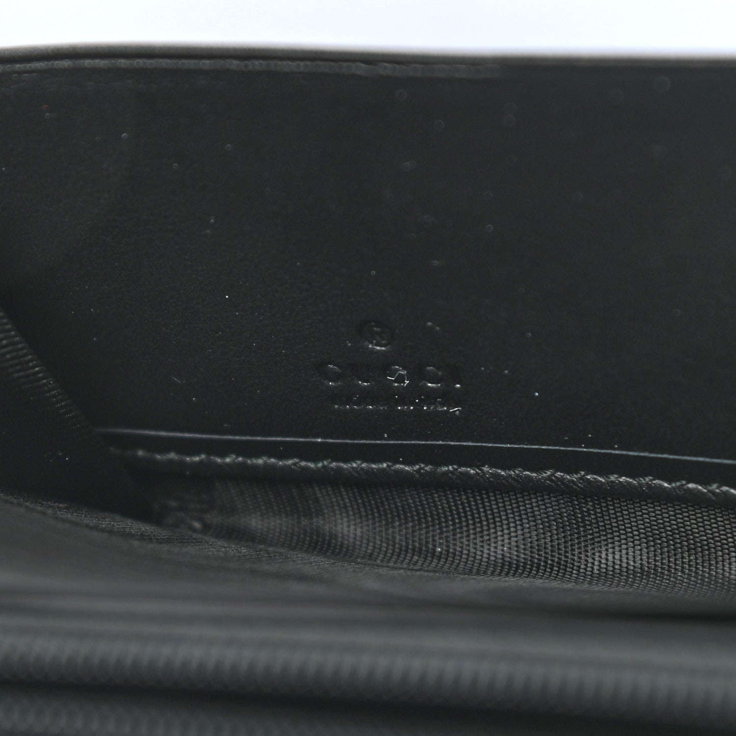 Gucci Apollo Calfskin GG Dadini Embroidered Zip Around Wallet Black 6 of 9