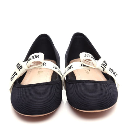 Christian Dior Fabric Ribbon Embroidered J'Adior Ballet Flats 36.5 Black 5 of 11