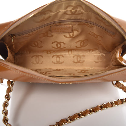 Chanel Patent Square Stitch Shoulder Bag Beige 5 of 12