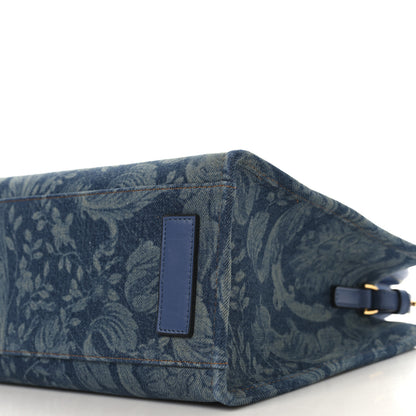 Versace Denim Calfskin Barocco La Medusa Small Tote Bag Blue 9 of 9