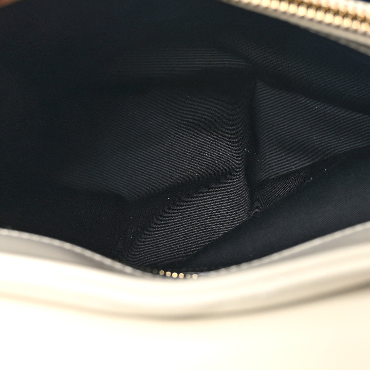 Saint Laurent Calfskin Y Quilted Monogram Medium Loulou Chain Satchel Crema Soft 5 of 11