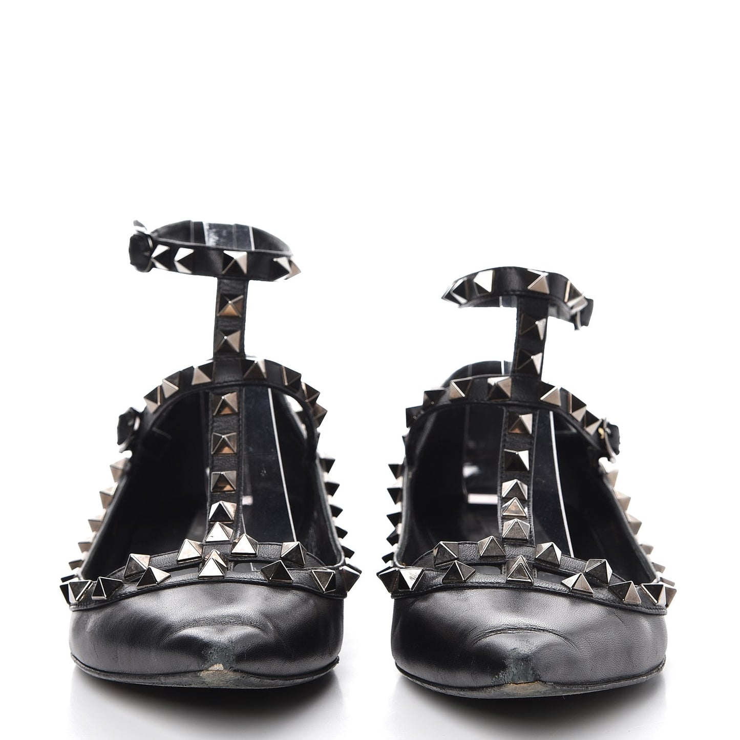 Nappa Rockstud Cage Ballerina Flats 36.5 Black