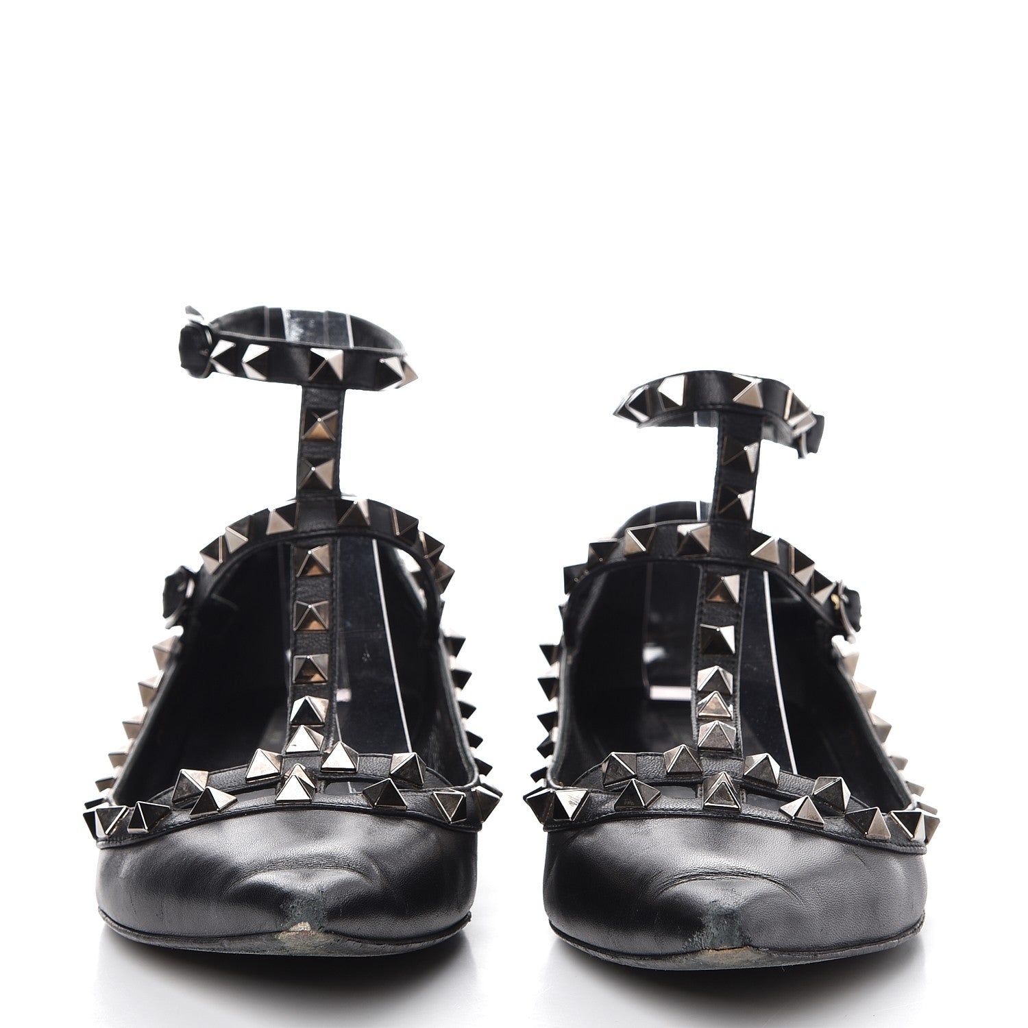 Valentino Garavani Nappa Rockstud Cage Ballerina Flats 36.5 Black 2 of 16