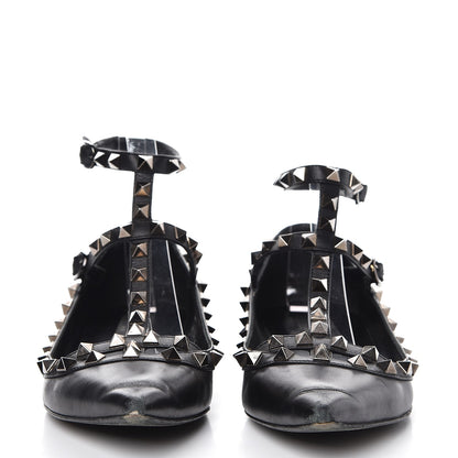 Valentino Garavani Nappa Rockstud Cage Ballerina Flats 36.5 Black 2 of 16