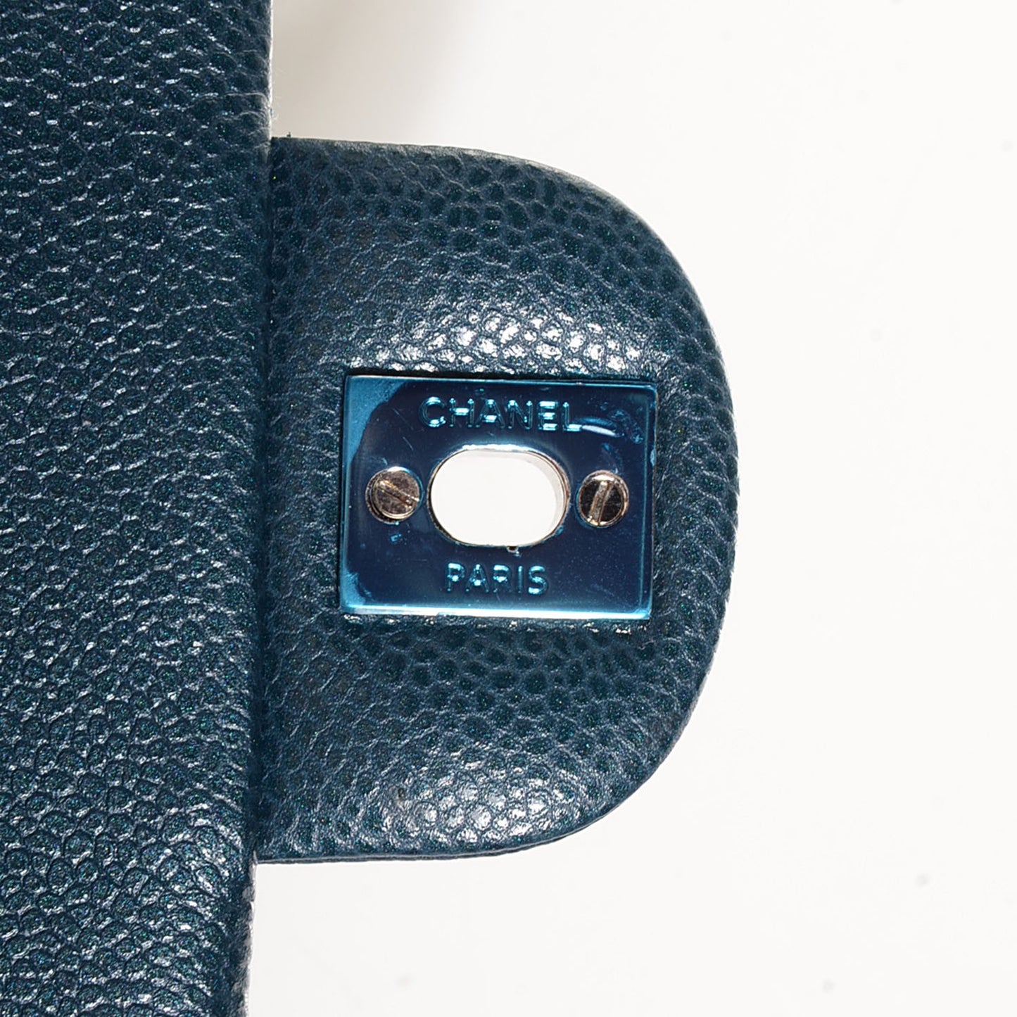 Pearly Caviar Quilted Mini Rectangular Flap Navy Blue