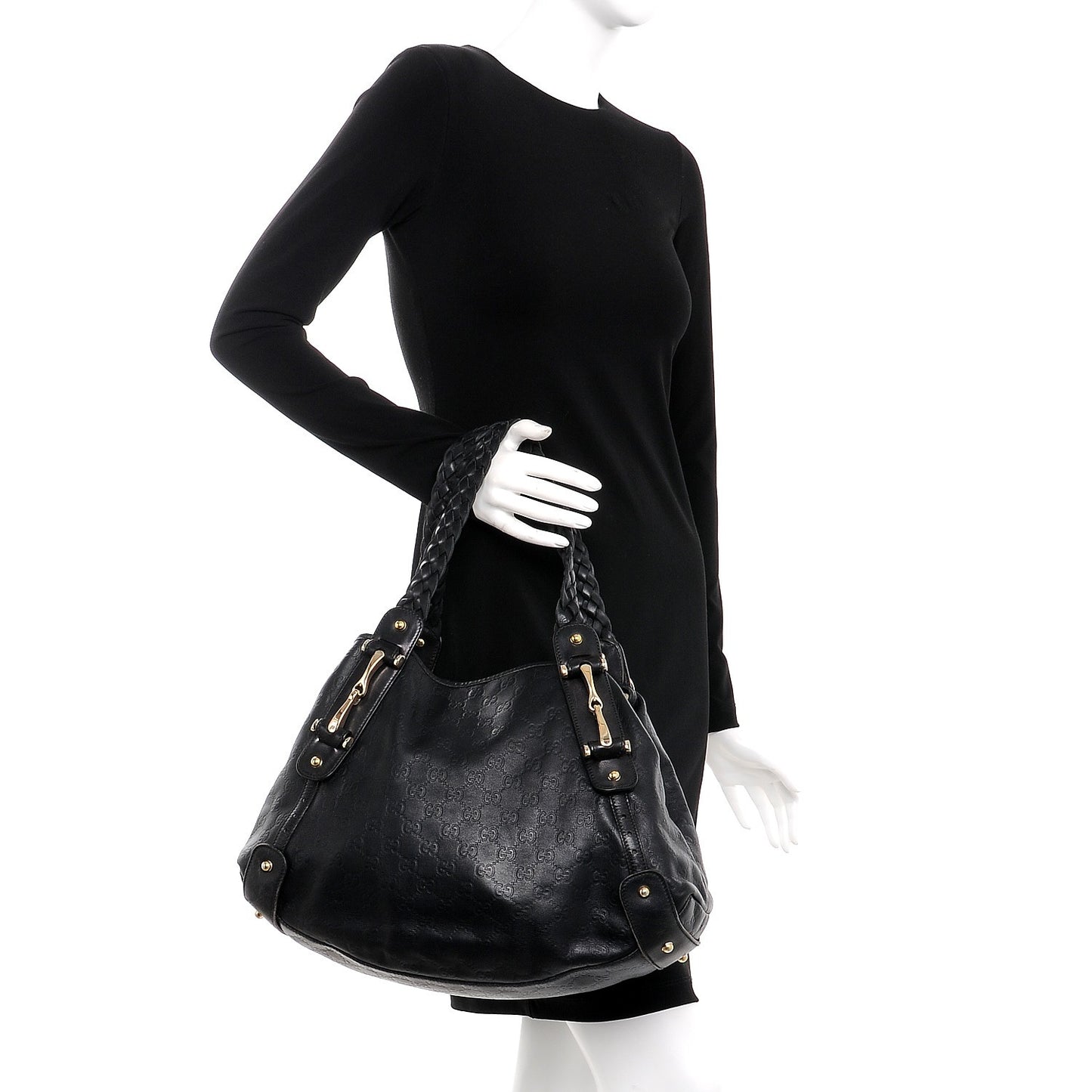 Guccissima Medium Pelham Shoulder Bag Black