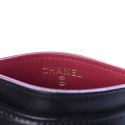 Chanel Shiny Goatskin Quilted Chanel 19 Card Holder Black 6 of 9
