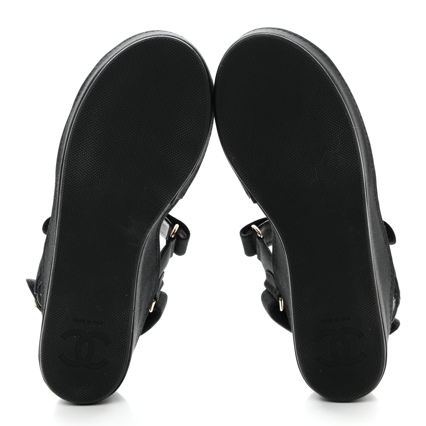 Grosgrain Crystal Logo Platform Sandals 39 Black