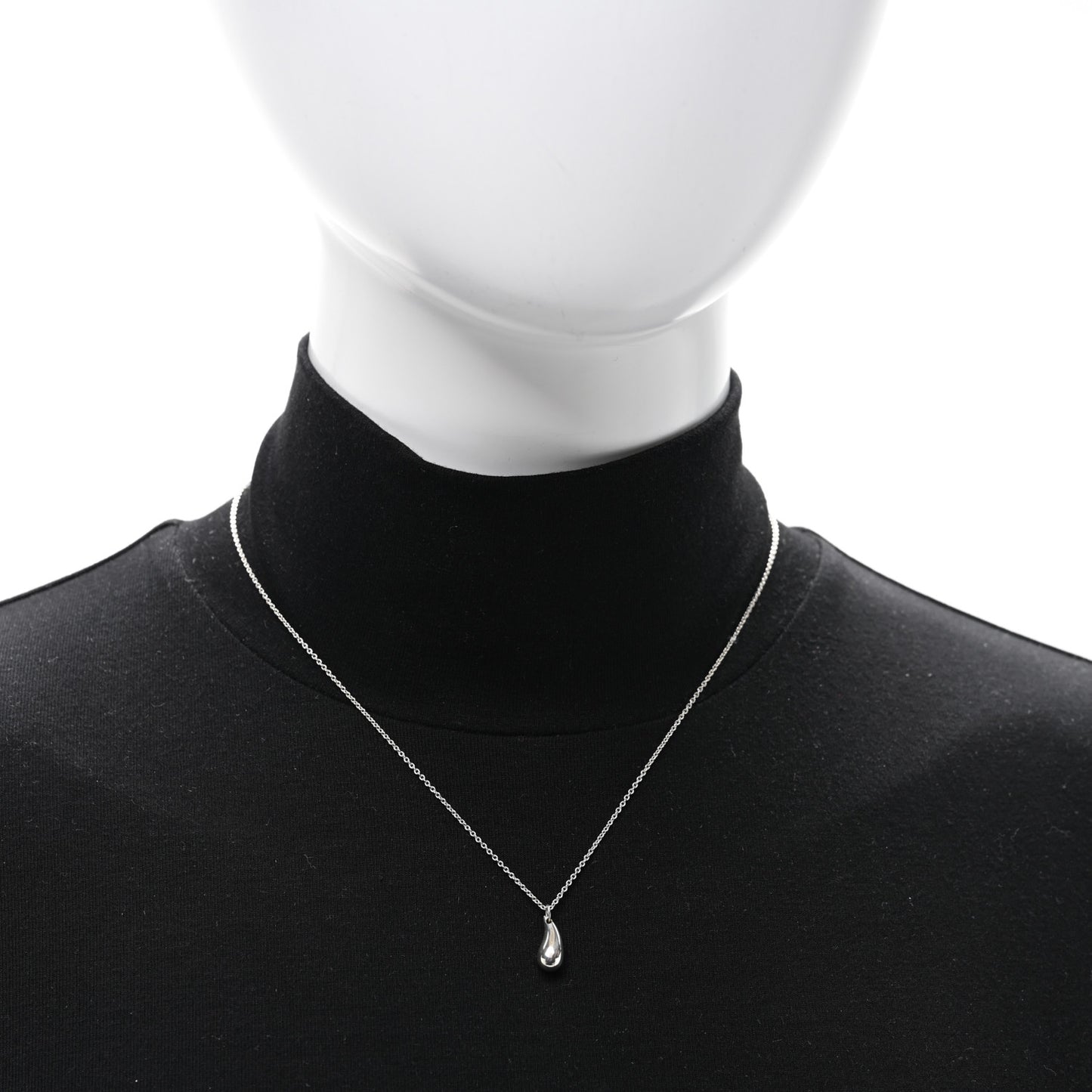 Sterling Silver 12mm Elsa Peretti Teardrop Pendant Necklace