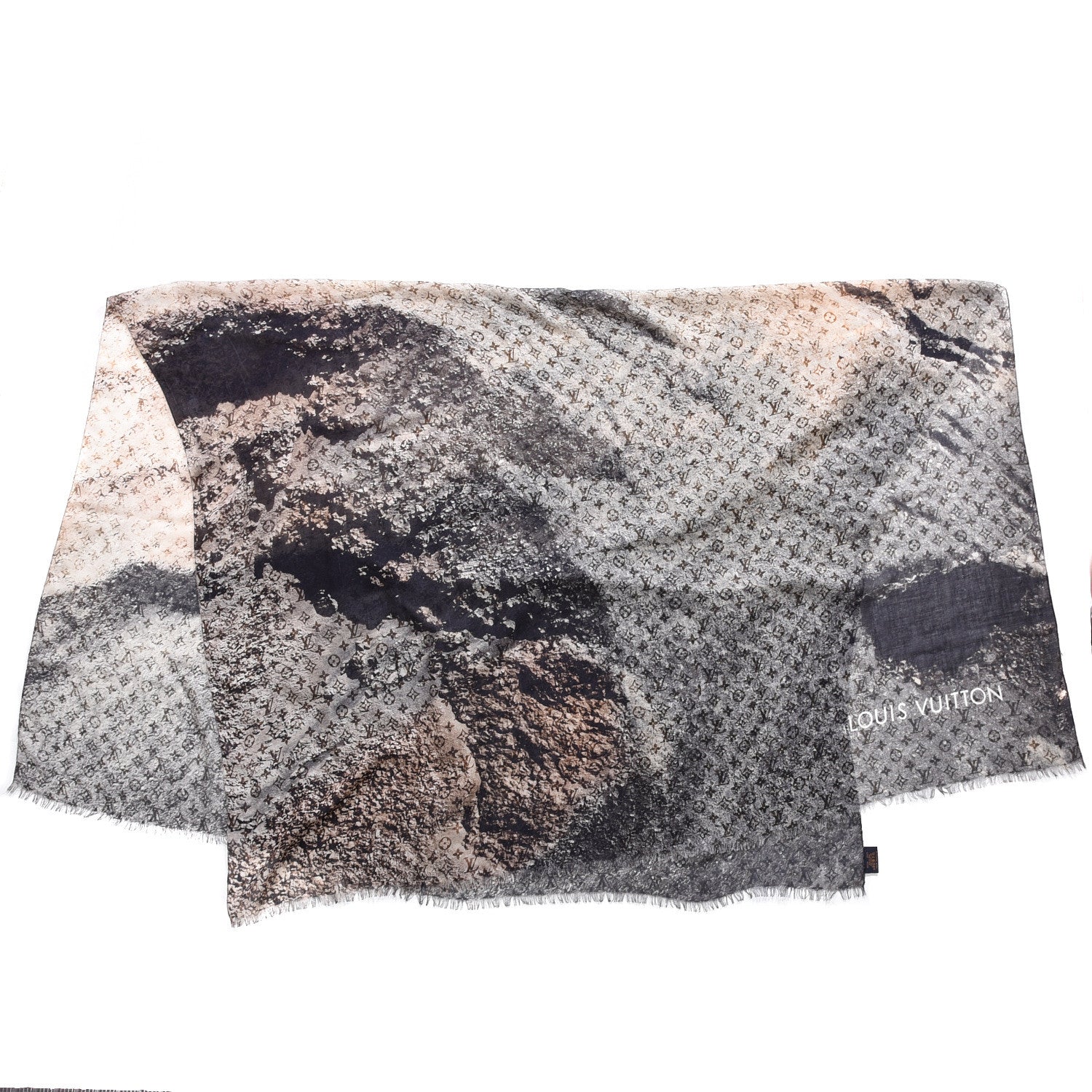 Louis Vuitton Cashmere Monogram Landscape Stole 2 of 5