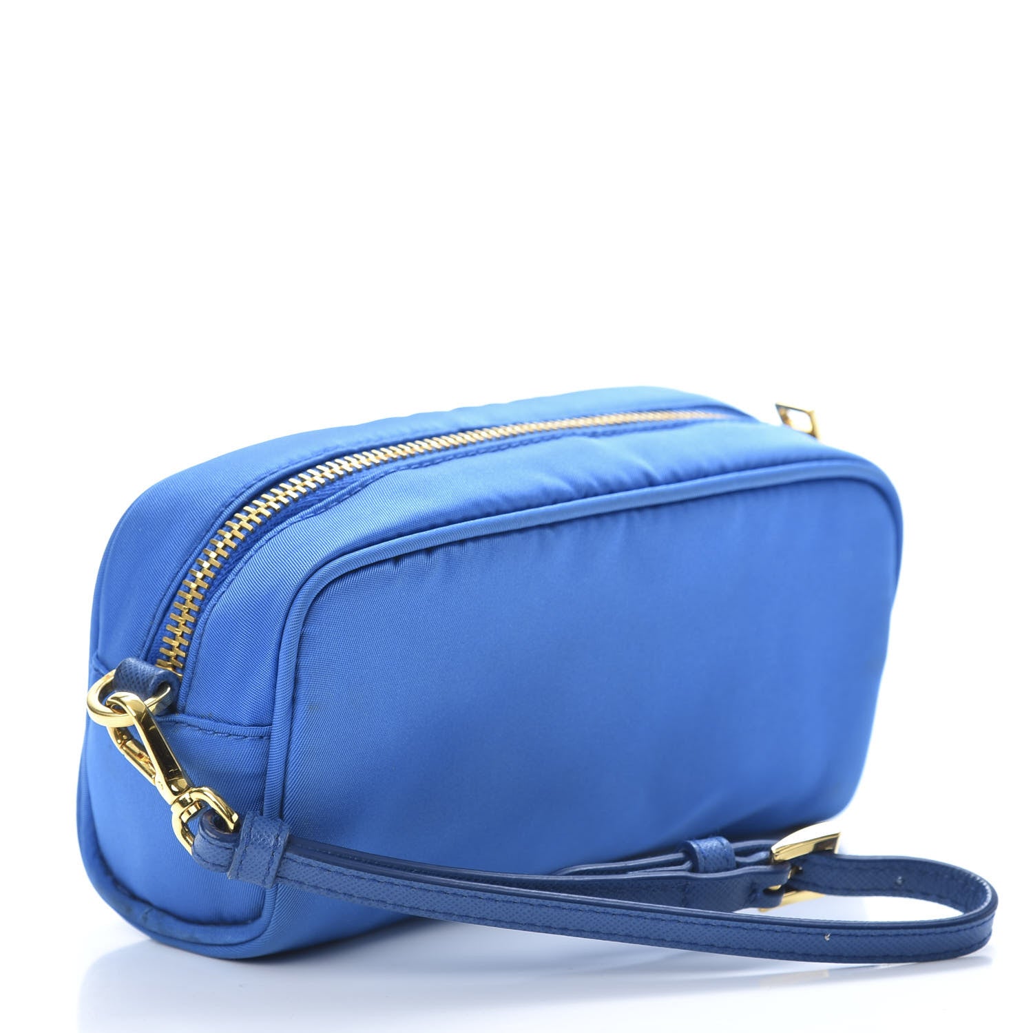 Prada Tessuto Nylon Saffiano Wristlet Azzurro 3 of 8