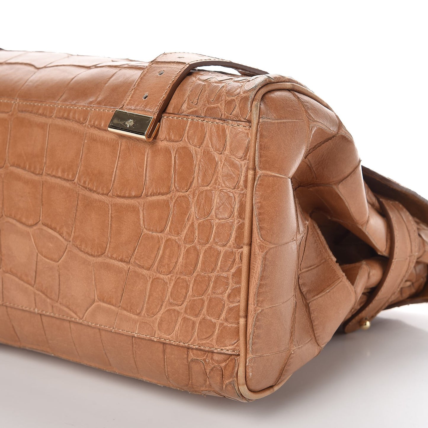 Calfskin Embossed Croc Medium Alexa Beige