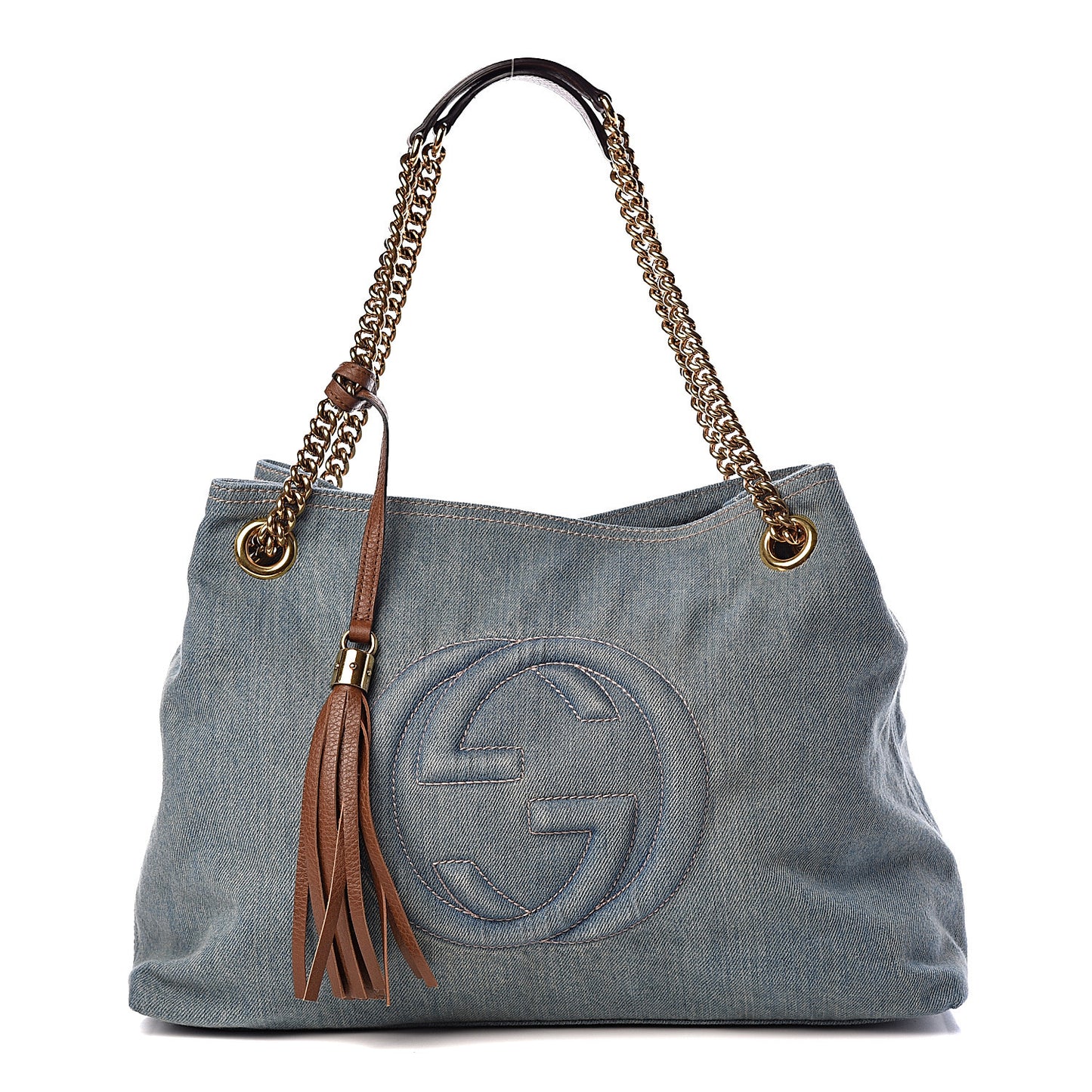 Denim Medium Soho Chain Shoulder Bag Blue