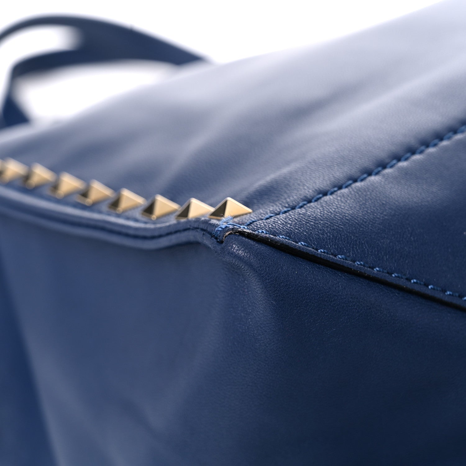 Valentino Garavani Nappa Medium Rockstud Soft Tote Blue China 7 of 20