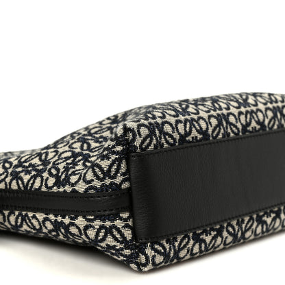 Loewe Jacquard Anagram Calfskin Mini Flamenco Knot Clutch Navy Black 9 of 11