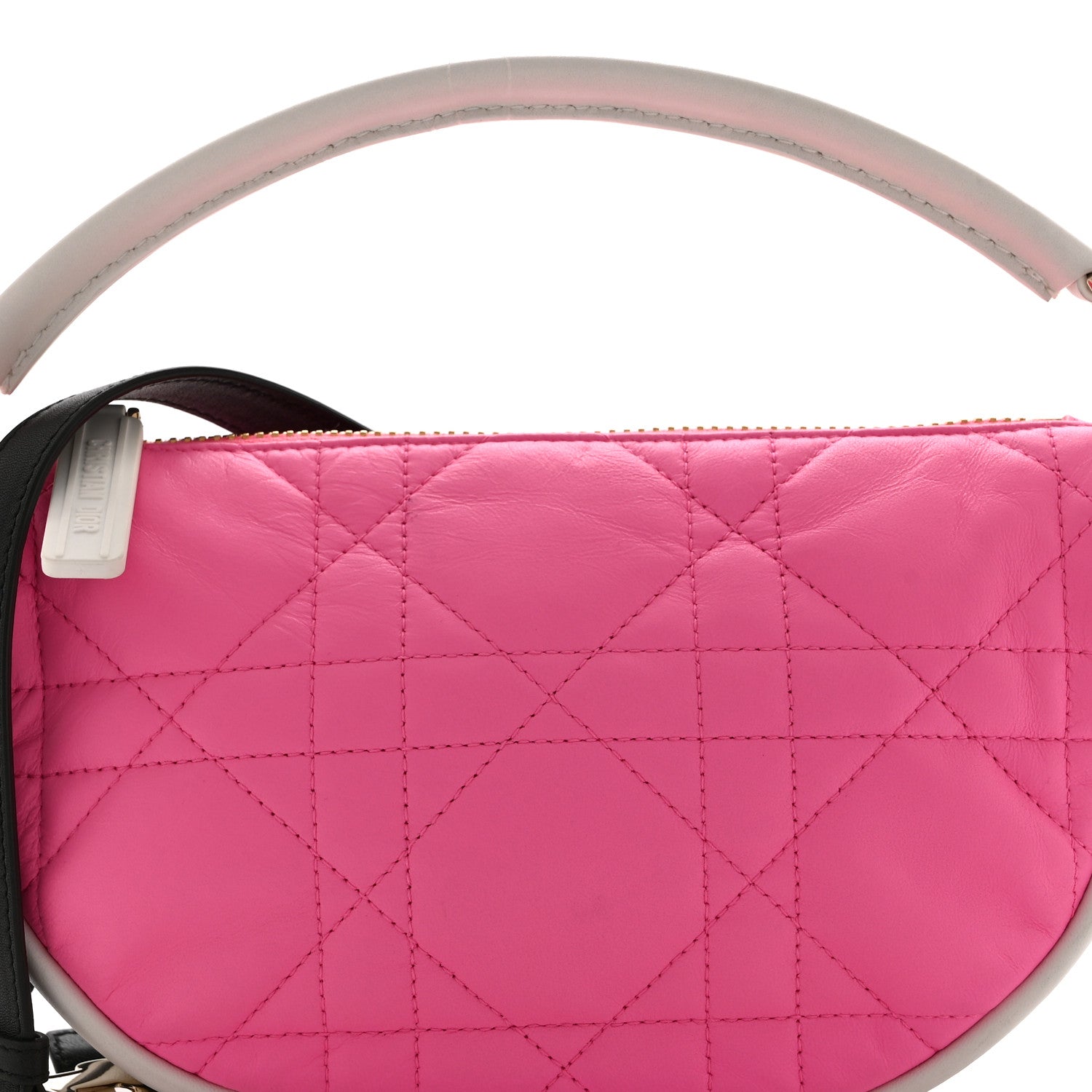 Christian Dior Lambskin Cannage Small Dior Vibe Hobo Bag Pink