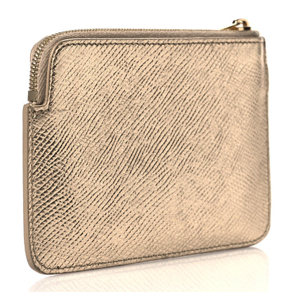 Celine Grained Calfskin Coin Card Case Gold 3 of 9