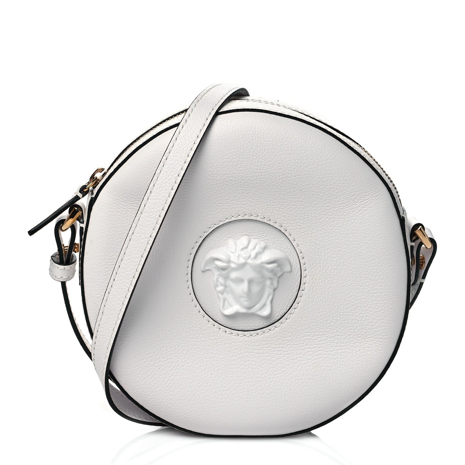 Versace Calfskin La Medusa Round Camera Bag White 1 of 9