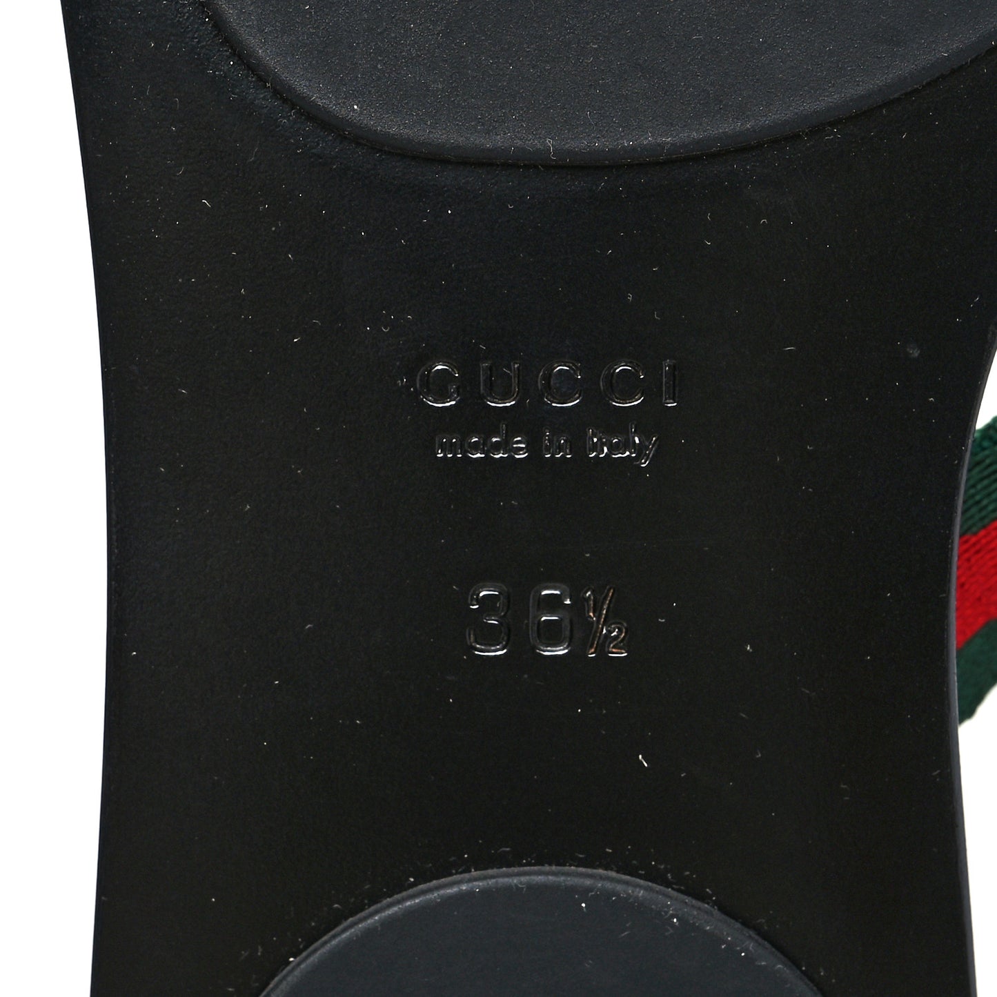 Nylon Guccissima Web Womens Thong Sandals 36.5 Green Red Black