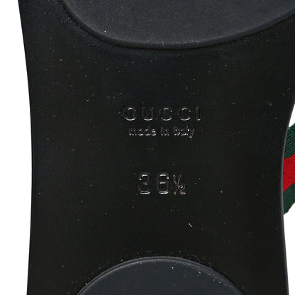 Gucci Nylon Guccissima Web Womens Thong Sandals 36.5 Green Red Black 7 of 8