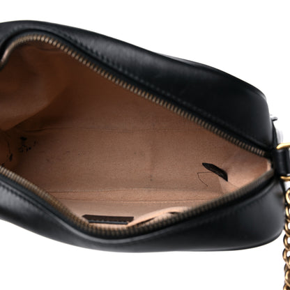 Gucci Calfskin Matelasse Small GG Marmont Chain Shoulder Bag Black 5 of 14