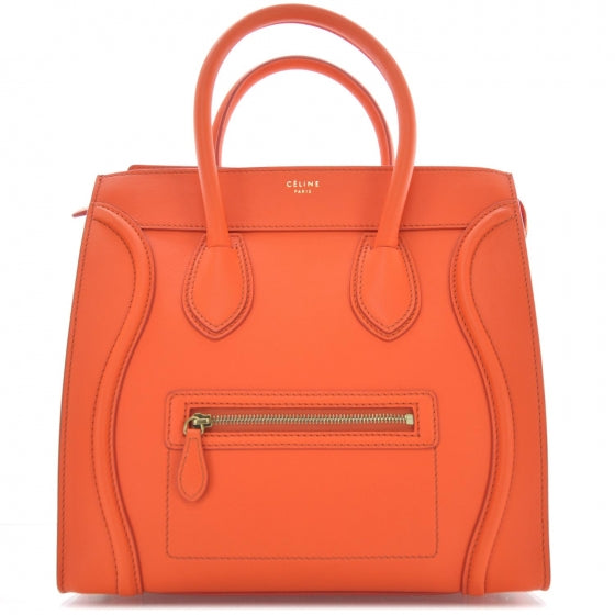 Celine Smooth Calfskin Mini Luggage Bright Orange 1 of 10