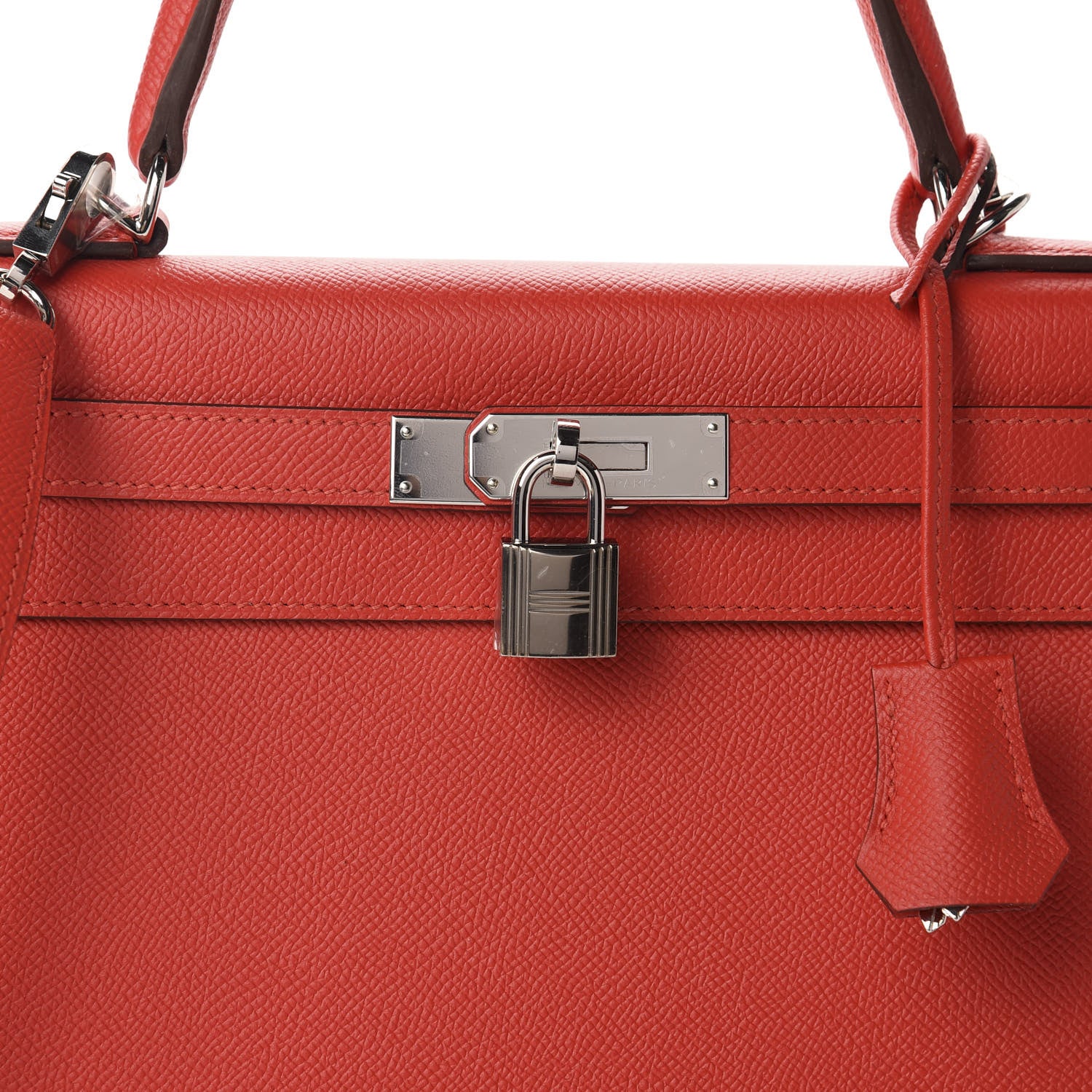 Hermes Epsom Kelly Sellier 28 Rouge Tomate 10 of 11