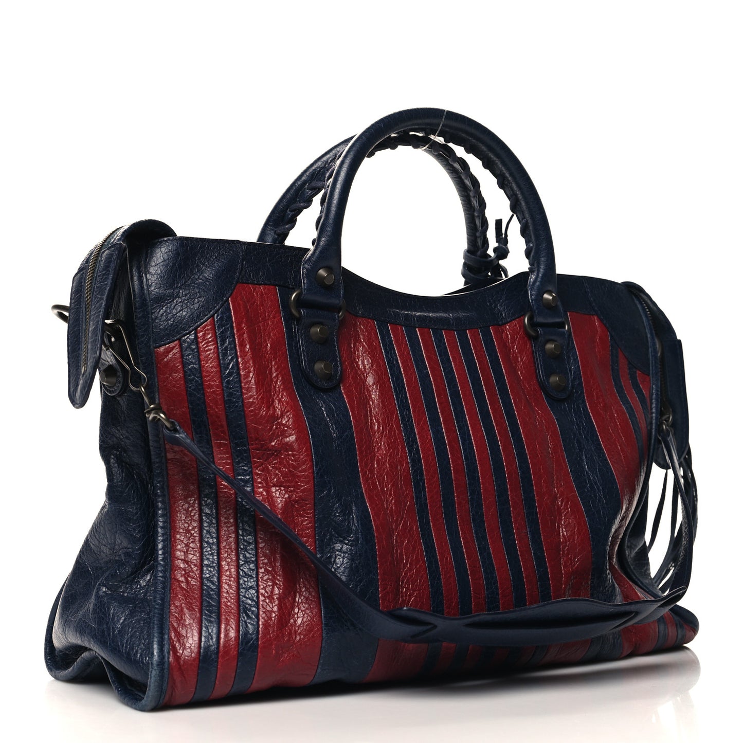 Cuir Arena Striped Classic Hardware City Bleu Nuit Rouge