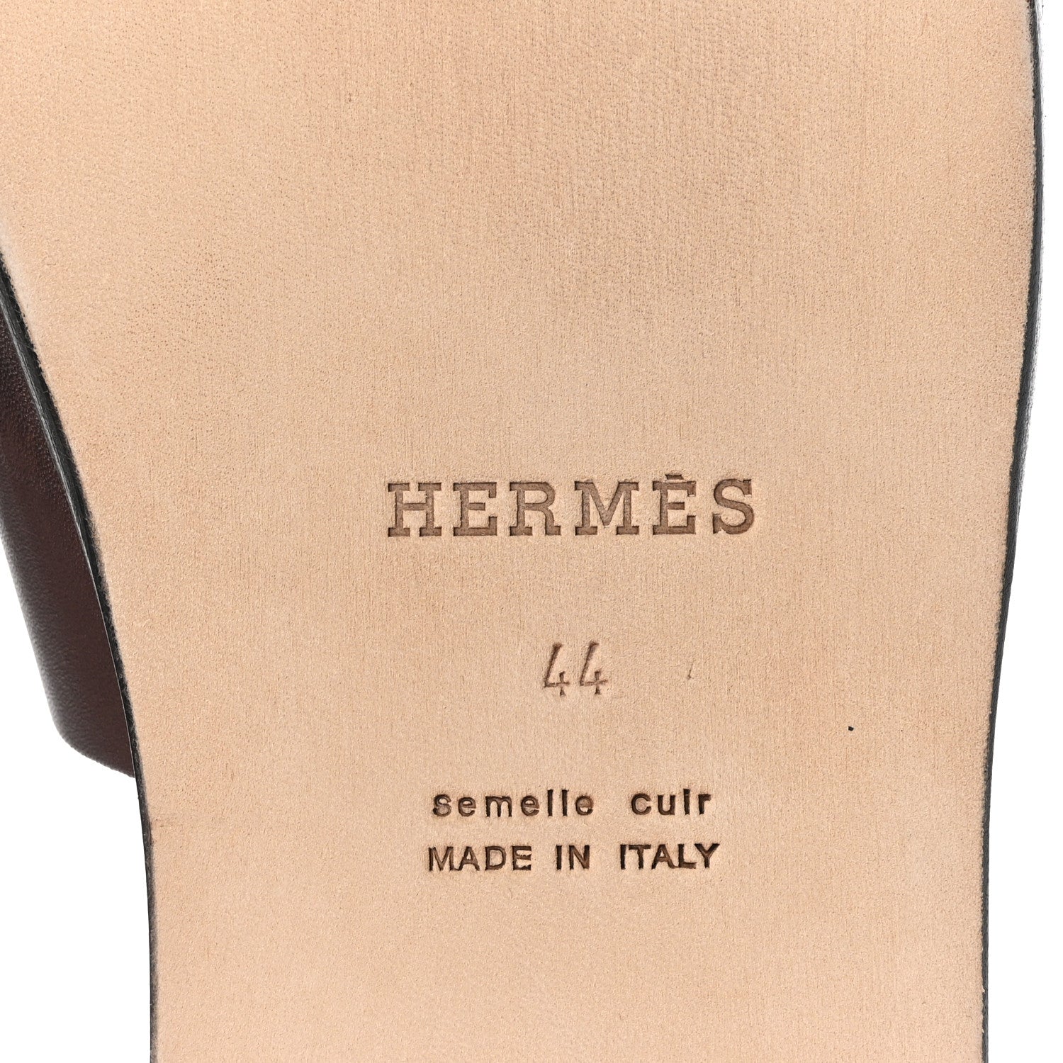 Hermes Calfskin Mens Izmir Sandals 44 Moka 6 of 9