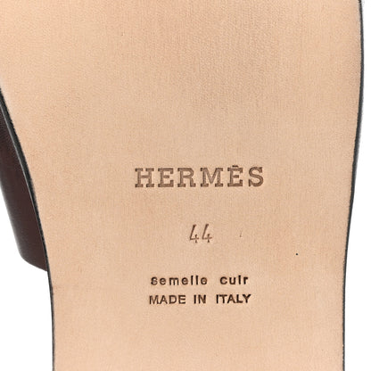Hermes Calfskin Mens Izmir Sandals 44 Moka 6 of 9
